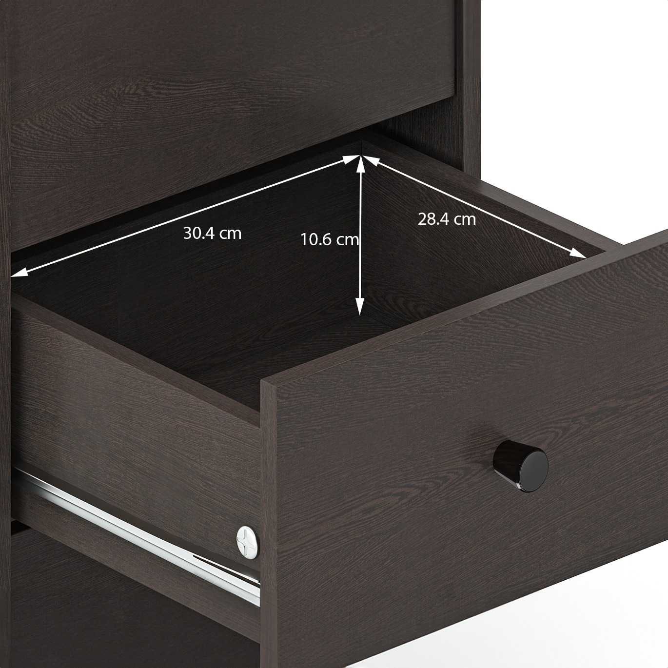 Hazel Engineered Wood Bedside Table in Dark Wenge Finish