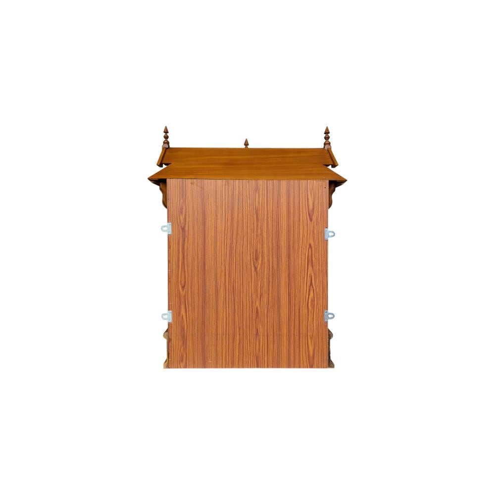 tripti engineered wood prayer unit in teak finish