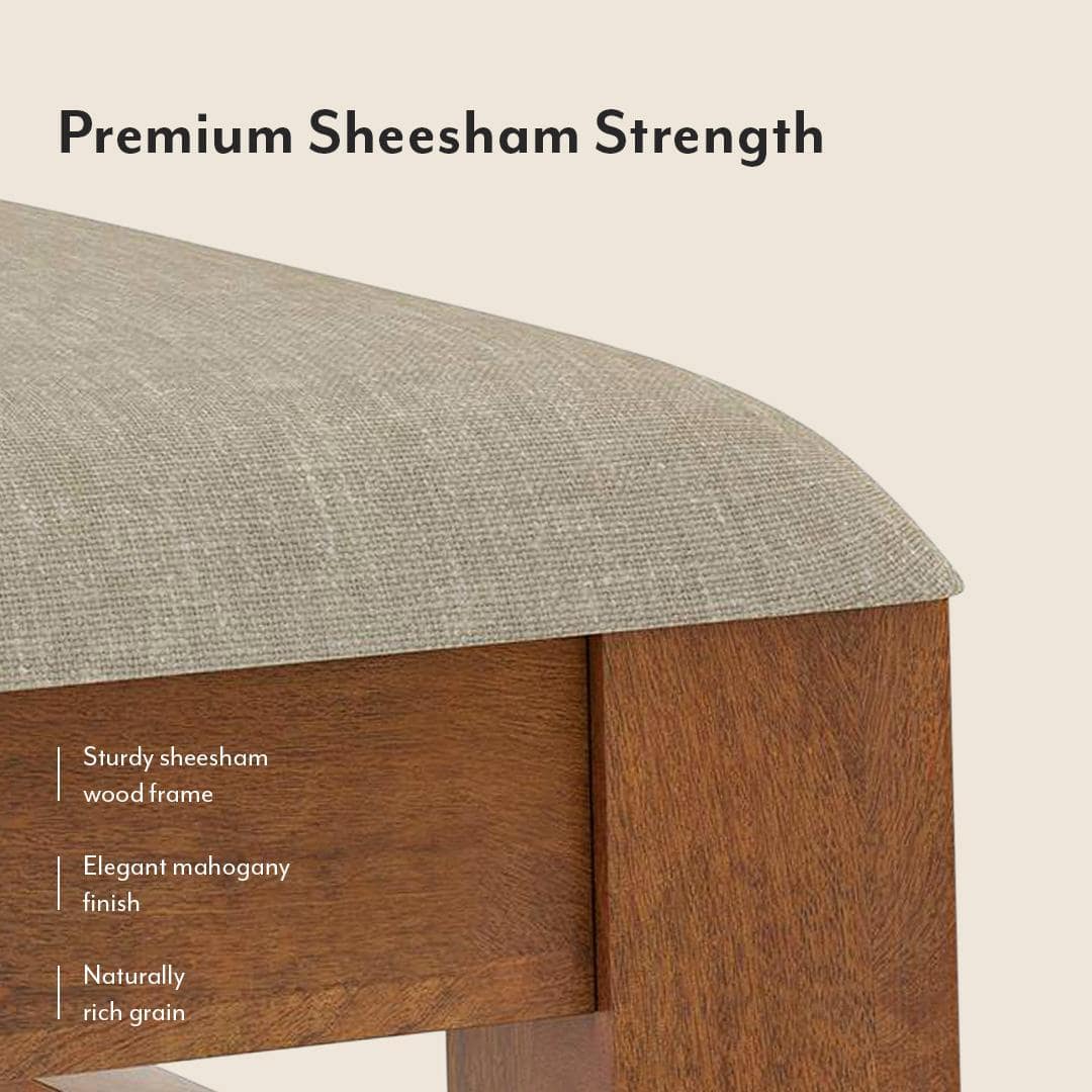 Fabio Dining Chair Set Of 2 In Fabric Macadamia Brown And Finish Amber Walnut