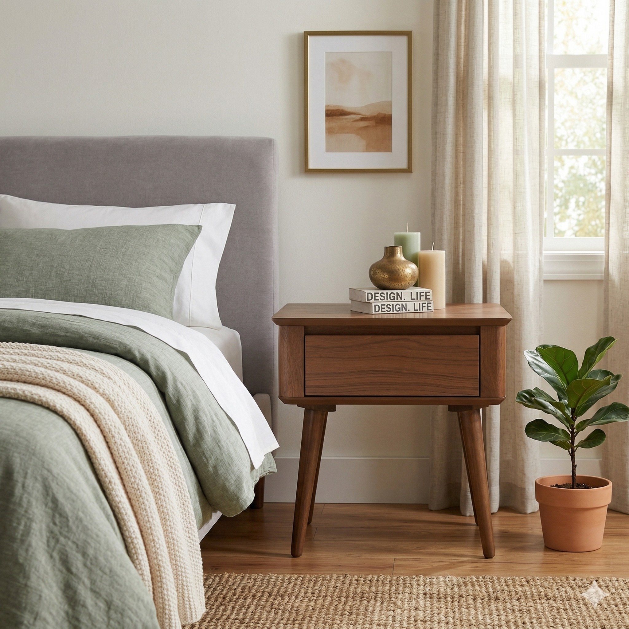 Scandinavian Dover Oak Side Table in Brown Colour - Nestnordic