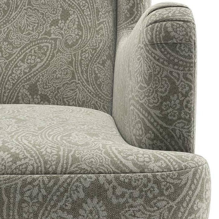 Genoa Wing Chair in  Monochrome Paisley Colour