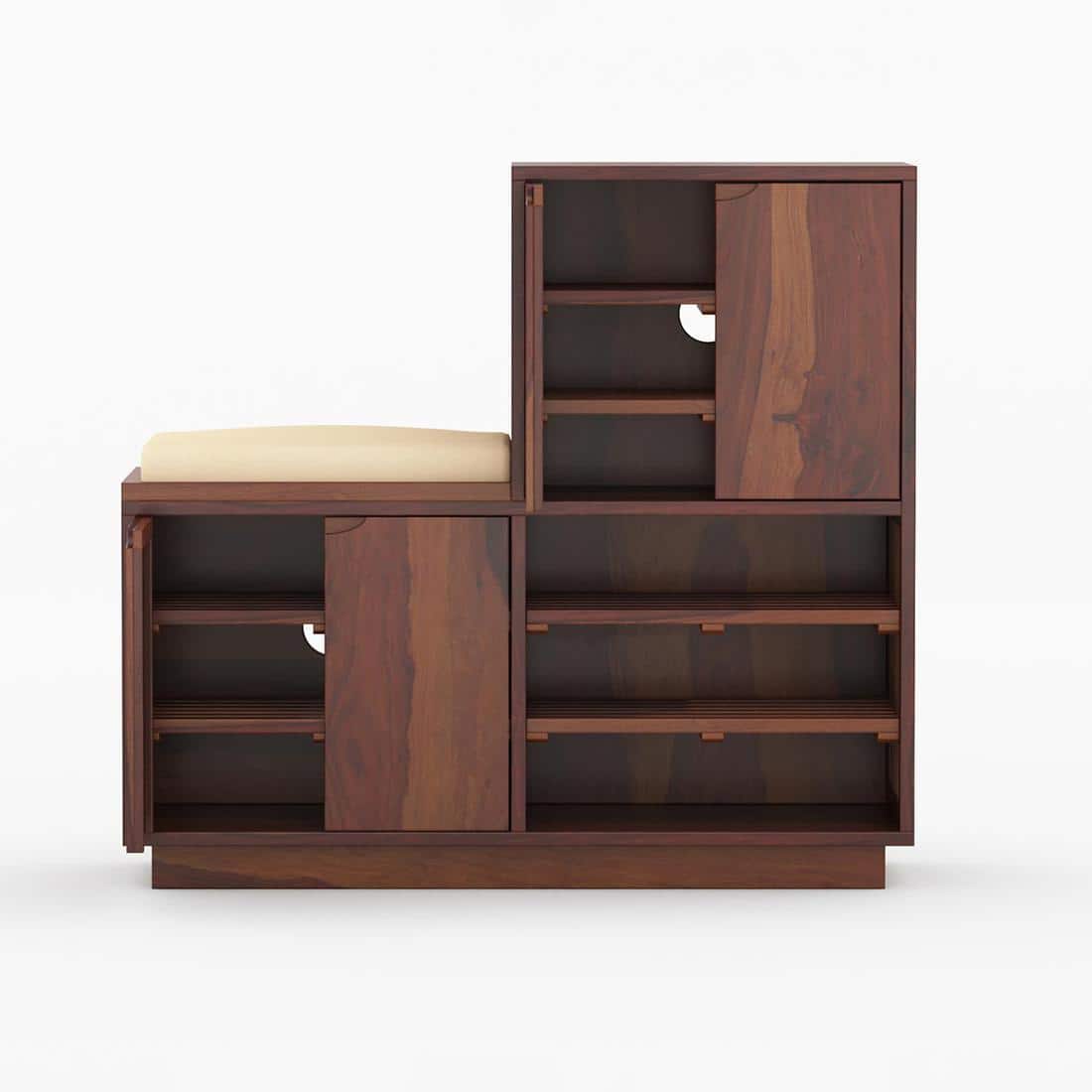 Wollman Shoe Rack Of 30 Pairs In Provincial Teak Color