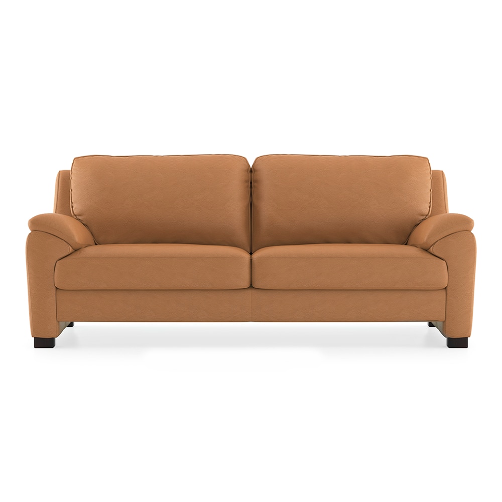 Farina 3 Seater Half Leather Sofa in Mustard Colour
