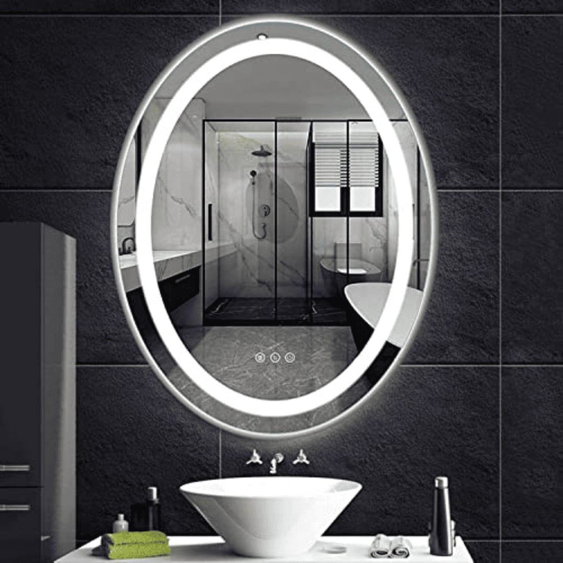 Oval Shape Lighted LED Mirror Modern  Vanity Mirror