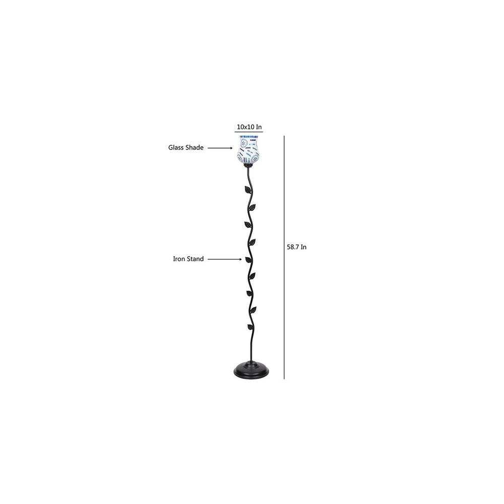 William Black Glass Shade Floor Lamp