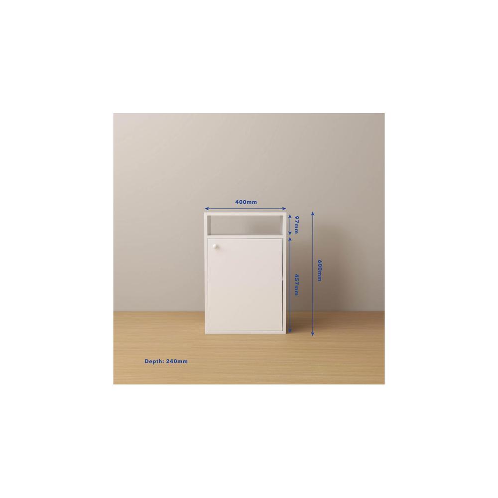 Emi Engineered Wood Bedside Table in White Finish