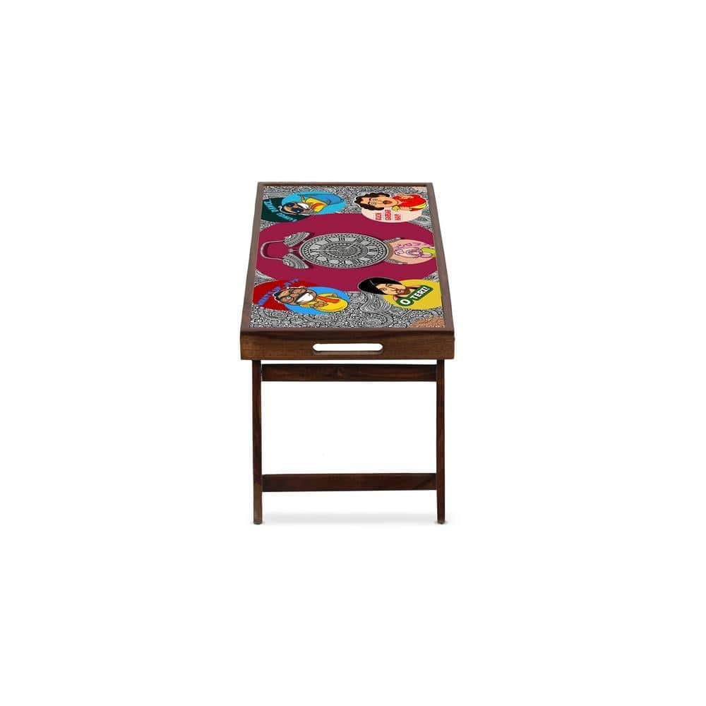 Breakfast Company Solid Wood Bookshelf and Serving Tray In Multicolour