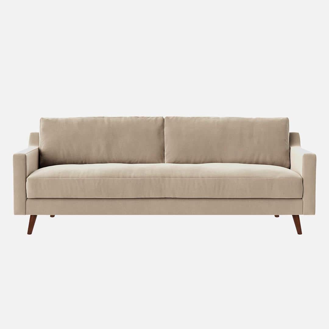 Reiti Velvet 3 Seater Sofa in Cream Colour