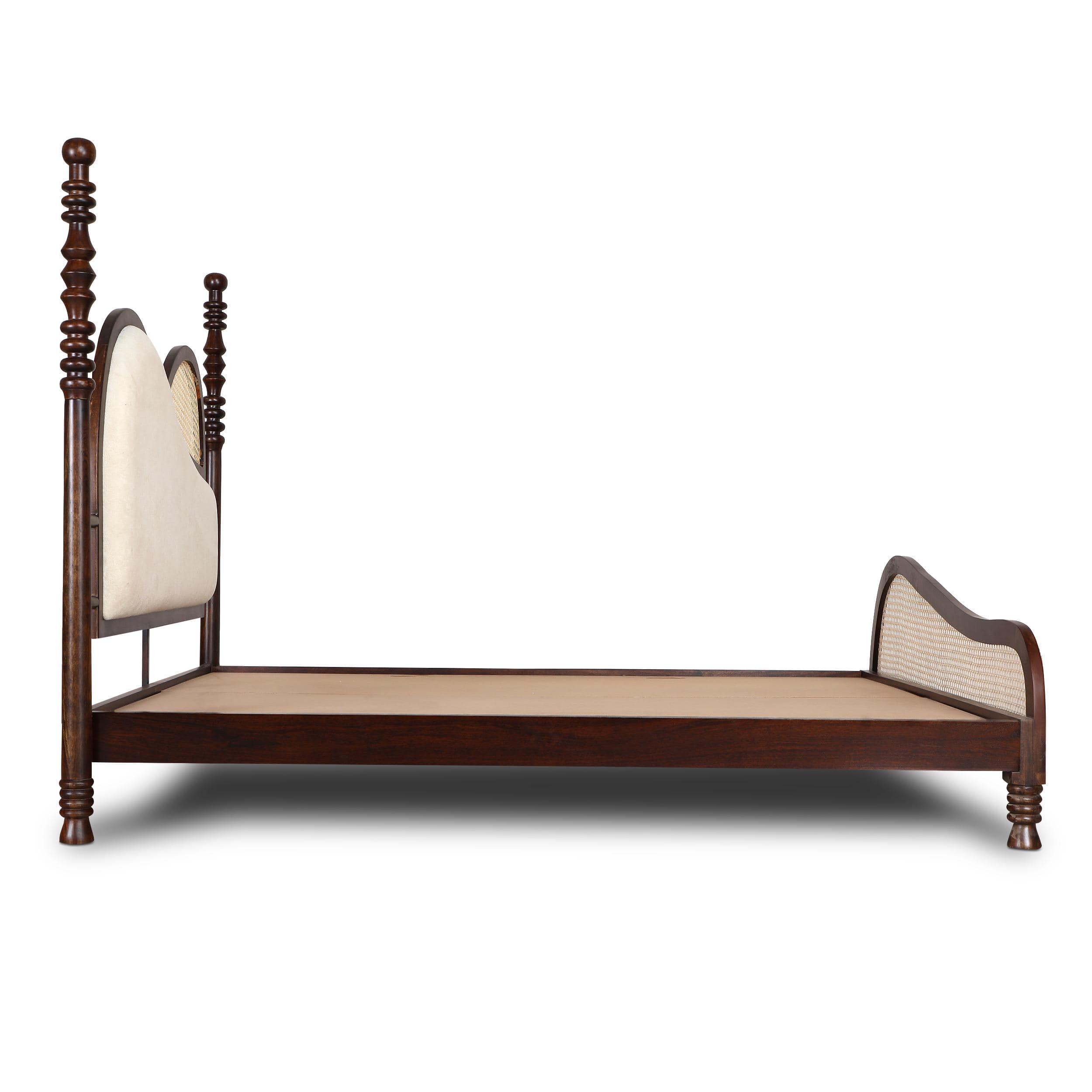 Arch Solid Wood Non Storage Queen Bed in Provincial Teak Finish