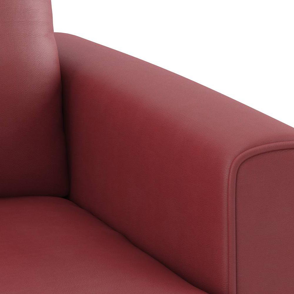 Luna 3 Seater Leatherette Sofa in Burgundy Colour