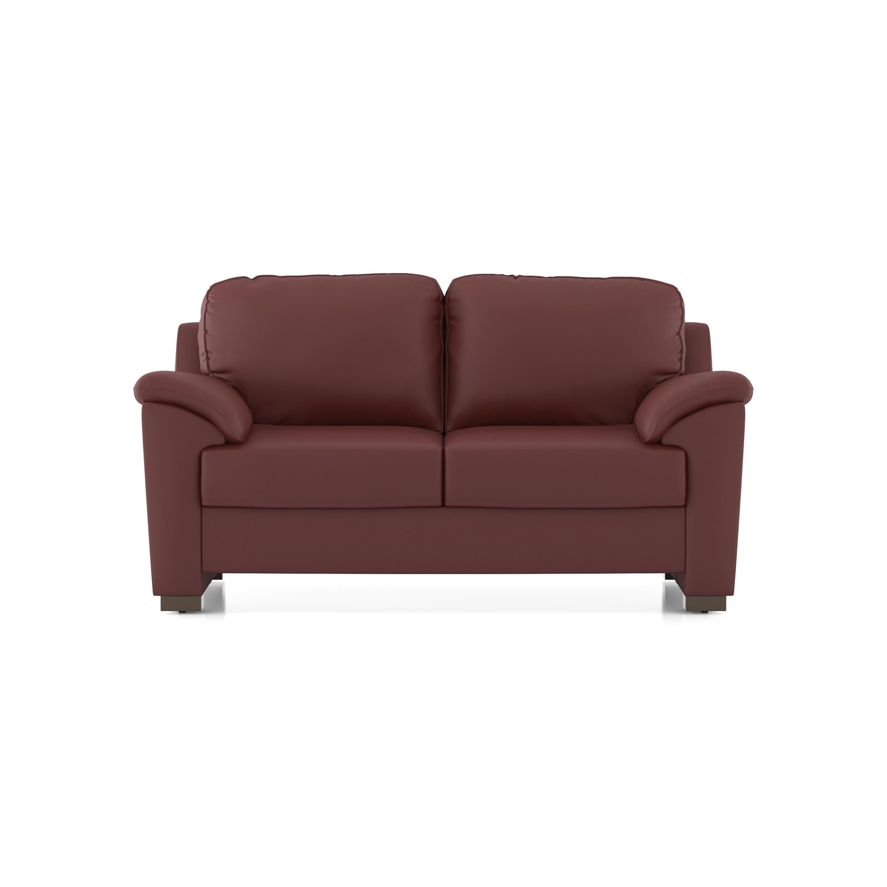 Farina 2 Seater Premium Italian Leather Sofa In Bordeaux