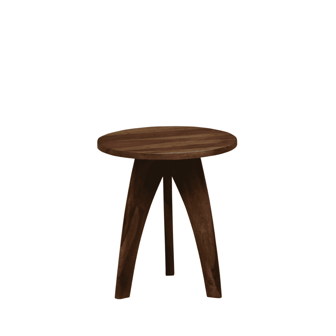 Crescent Solid Wood  Side Table Walnut Finish