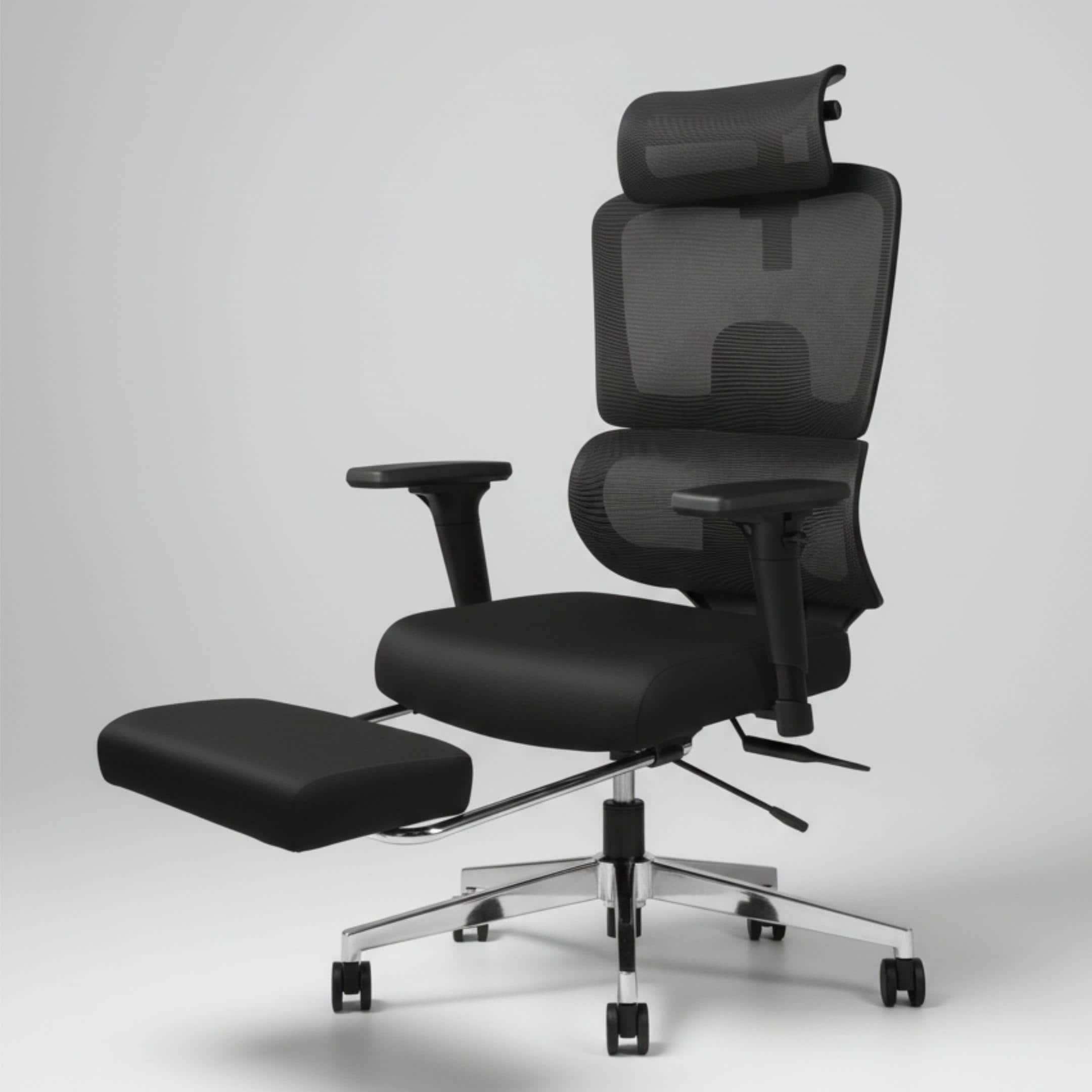 Imperia Pro Ergonomic High Back Study Chair with Headrest in Black Colour