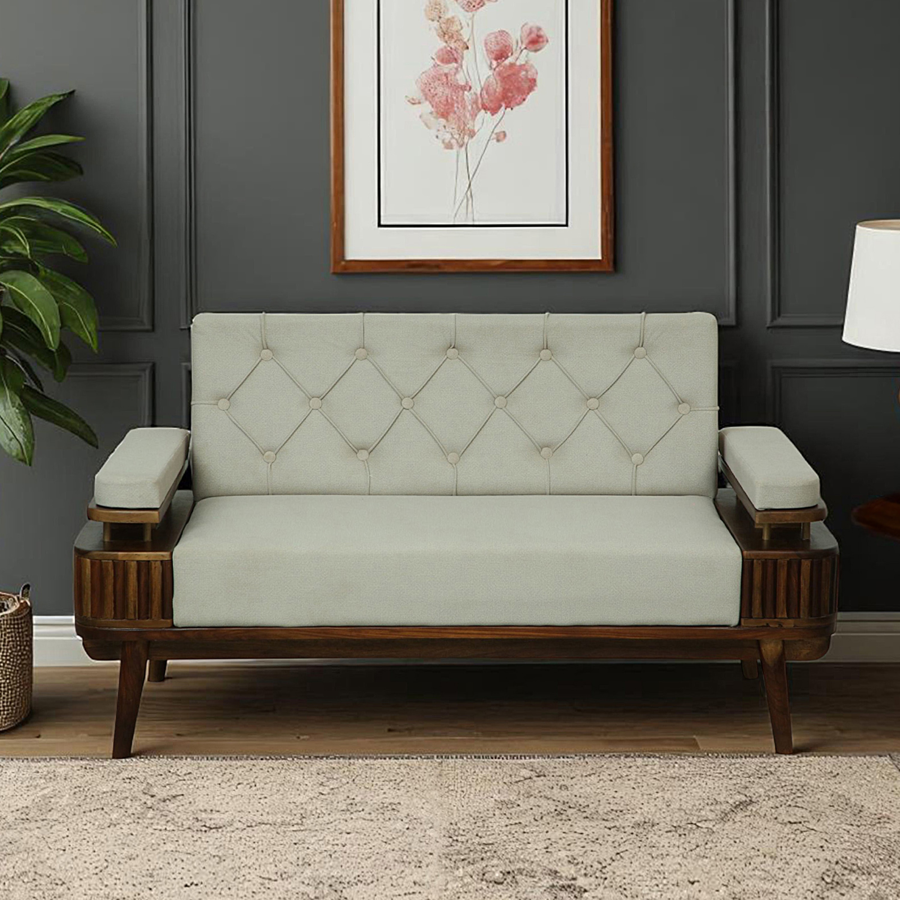 Christian 2 Seater Sofa In Beige Colour - Vintage Home