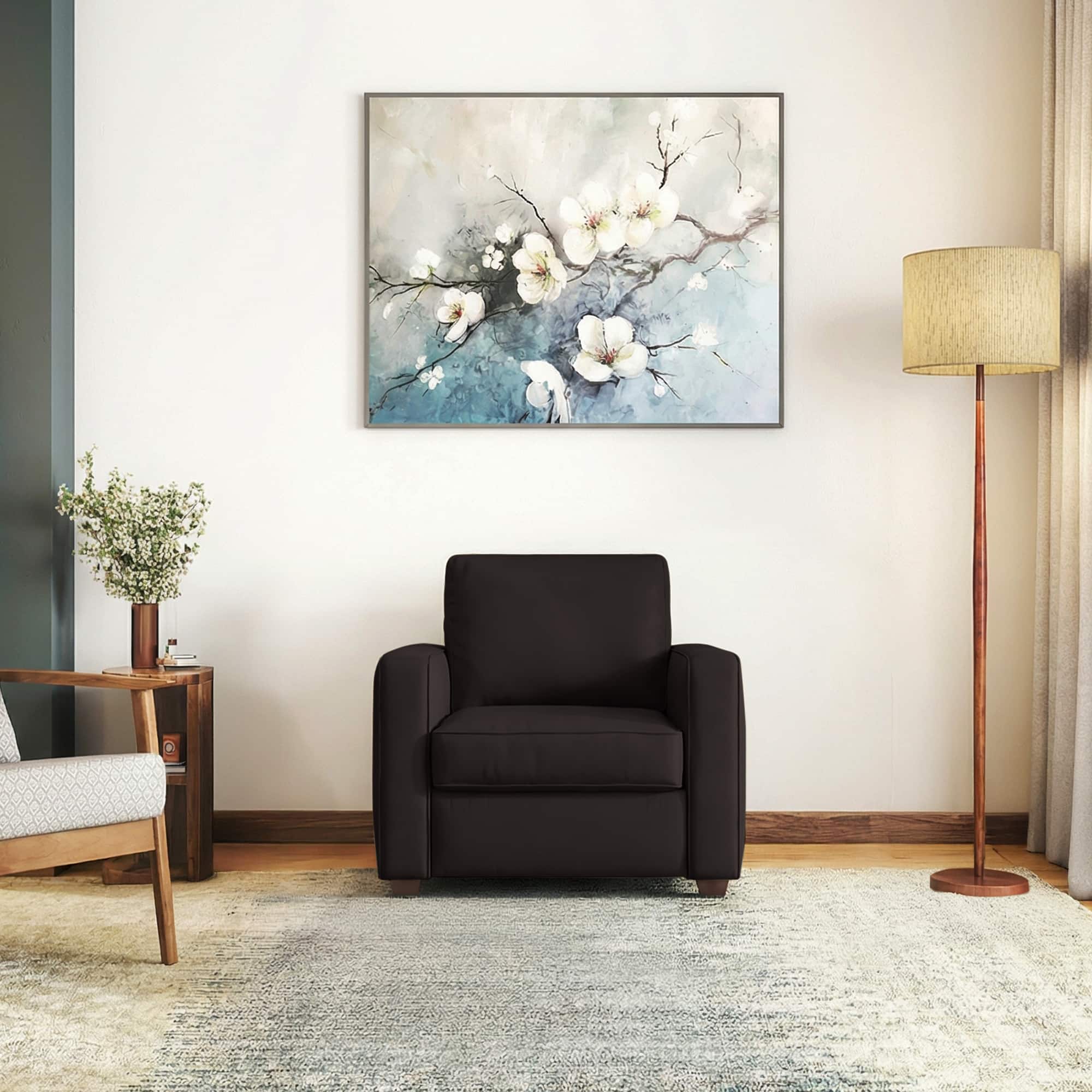 Apollo High Back 1 Seater  Fabric Sofa In Deep Brown Velvet Colour