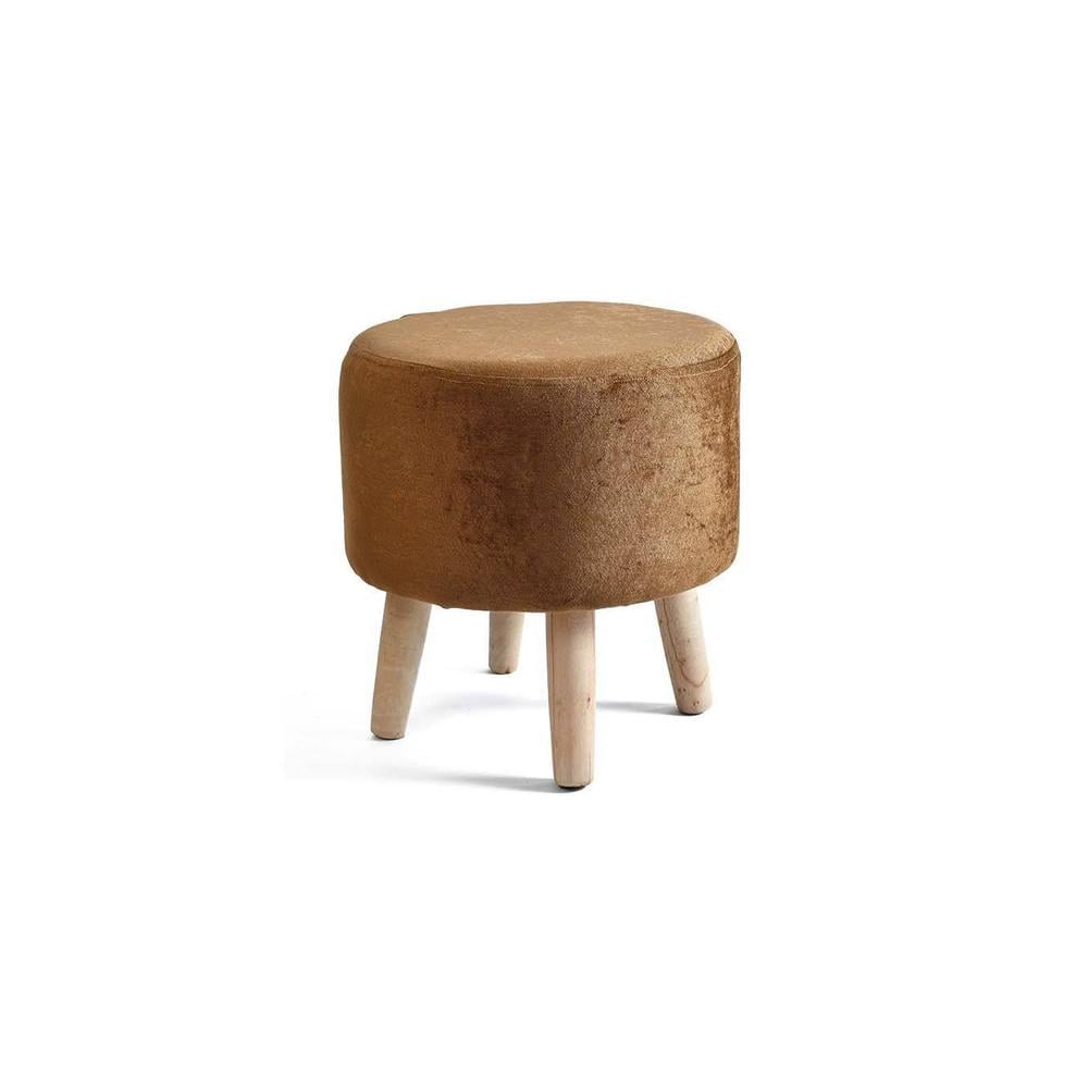 Melanie Solid Wood Stool in Brown Colour