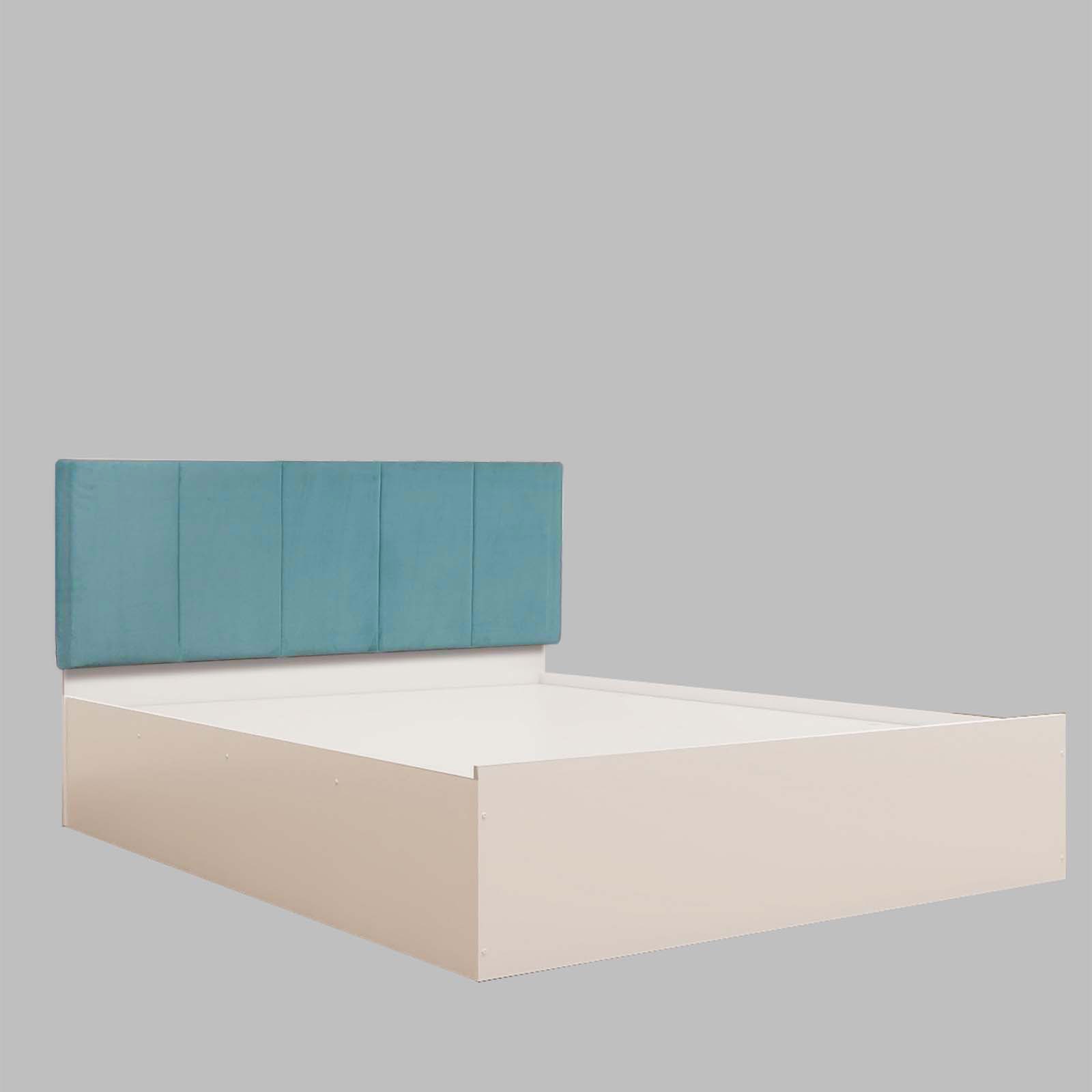 Yantra Bed With Premium Leatherette Fabric Box and Half Hydraulic Storage - Queen Bed