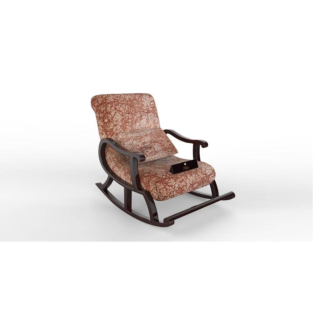 Brandilyn Solid Wood Rocking Chair in Beige printed Colour