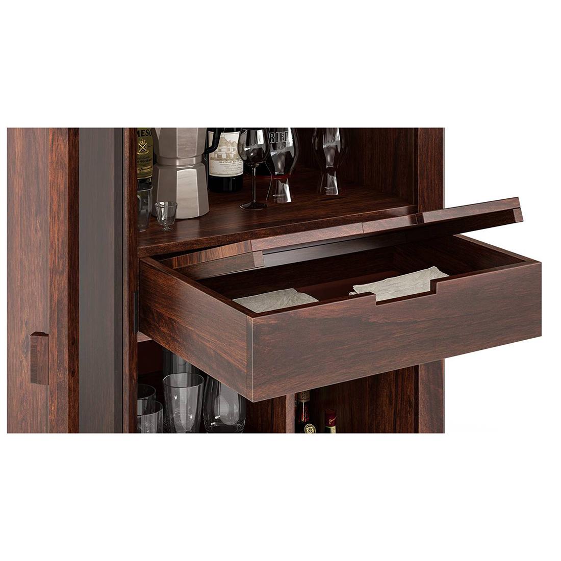 Boisdale Solid Wood Bar Cabinet in Walnut Finish