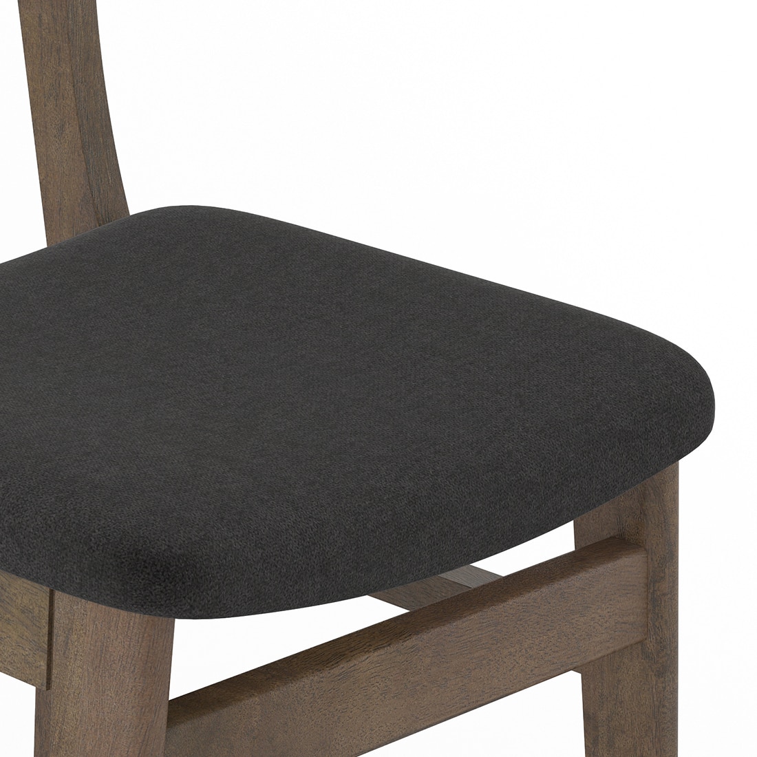 Lunar Solid Wood Dining Chair Set of 2 In Danish Walnut Finish With Urban Grey Fabric Colour