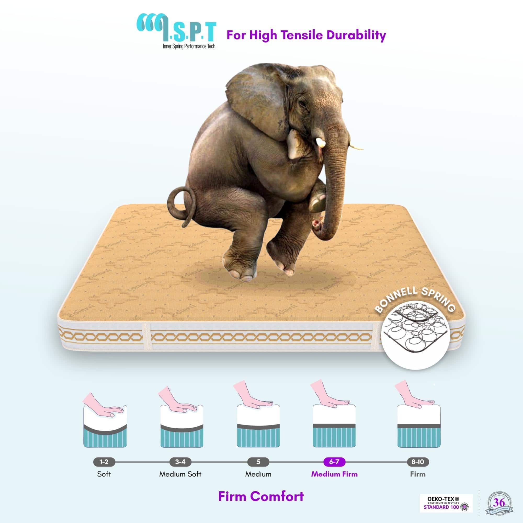 Super Contour ISP Tech. High Tensile King Size Mattress (78 x 70 in, 10 Inches)