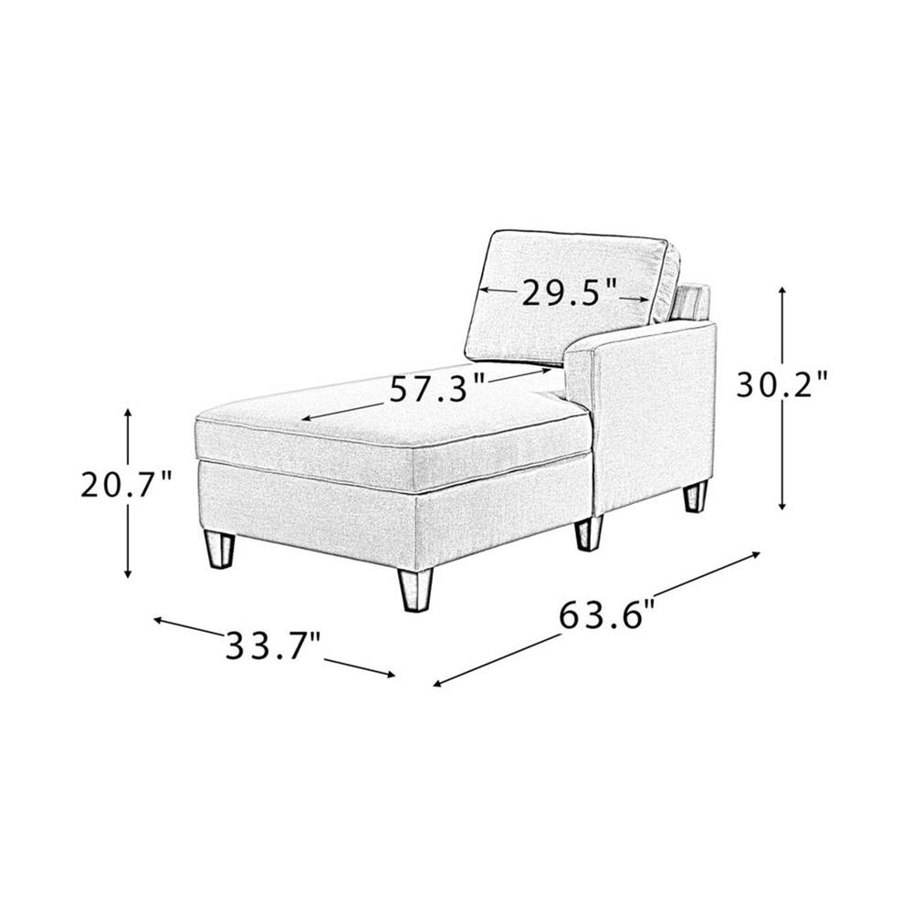 Bali Fabric Chaise Launger in Cream Colour