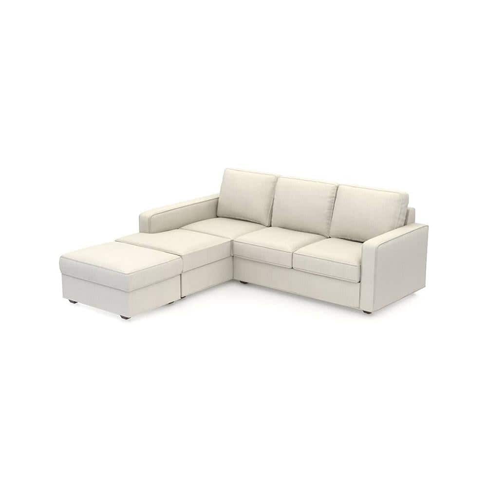 Apollo Compact Sofa (Colour : Pearl, Cushion : Soft, Back Type : Regular, Seating Capacity : Left Aligned 2 Seater + Left Aligned Chaise)