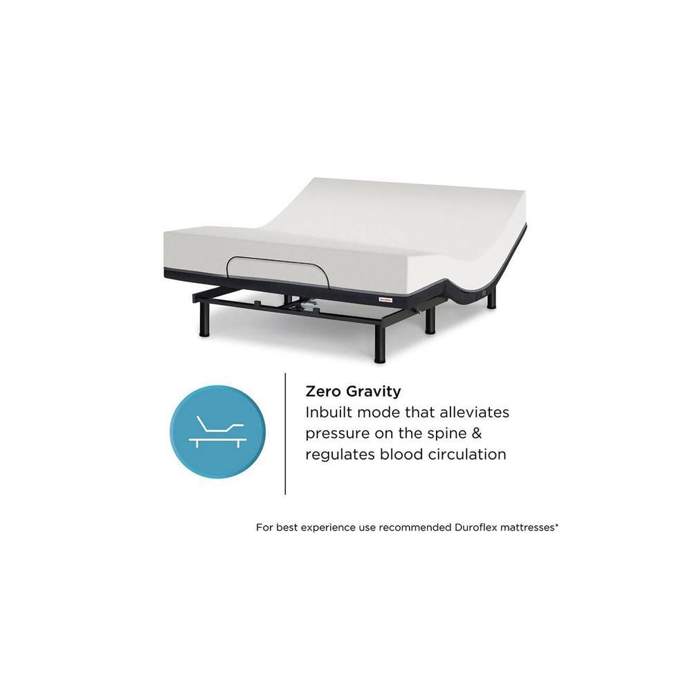 Wave Plus King Size Adjustable Bed With Under Bed Lighting, Massage And Sleep Modes With Headboard