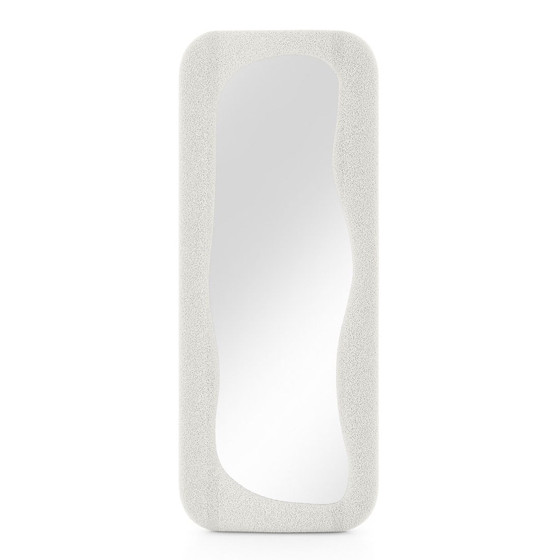 【新品未使用｝ACTUS MIRO MIRO MIRROR Miro Upholstered Organic Floor Mirror in White Boucle Finish