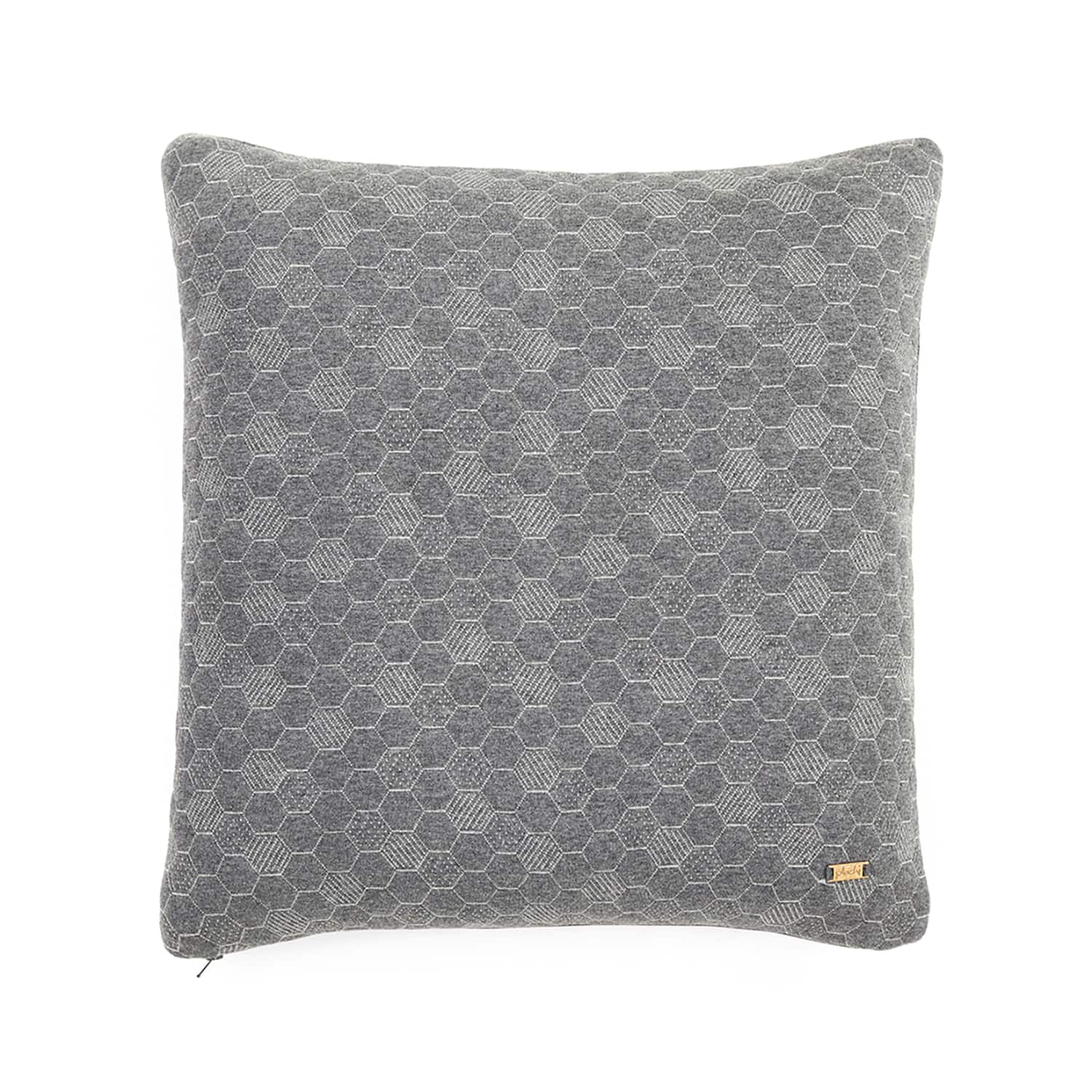 Bubbles Dark Grey Melange Quilted Cushion Cover 18X18 Inches