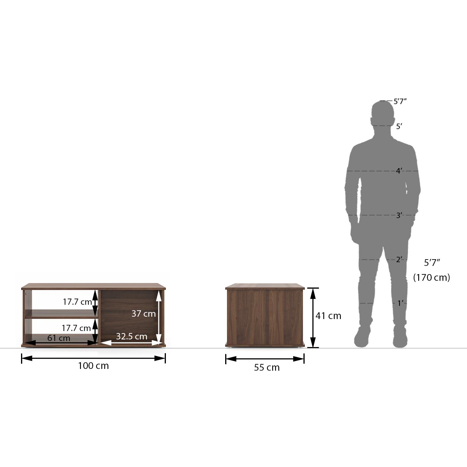 Liam Rectangular Engineered Wood Coffee Table In Classic Walnut Finish