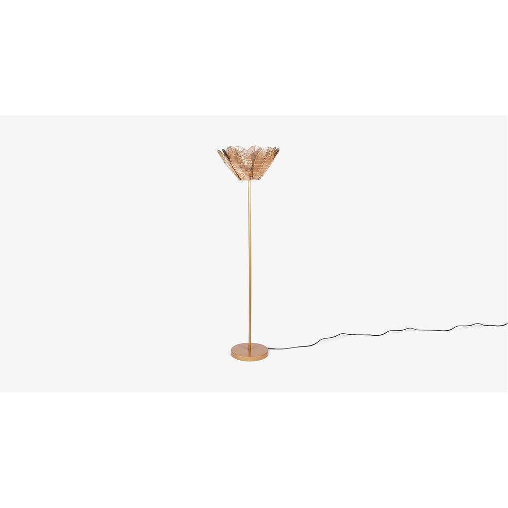 Flora Gold Floor Lamp With Gold Iron Base