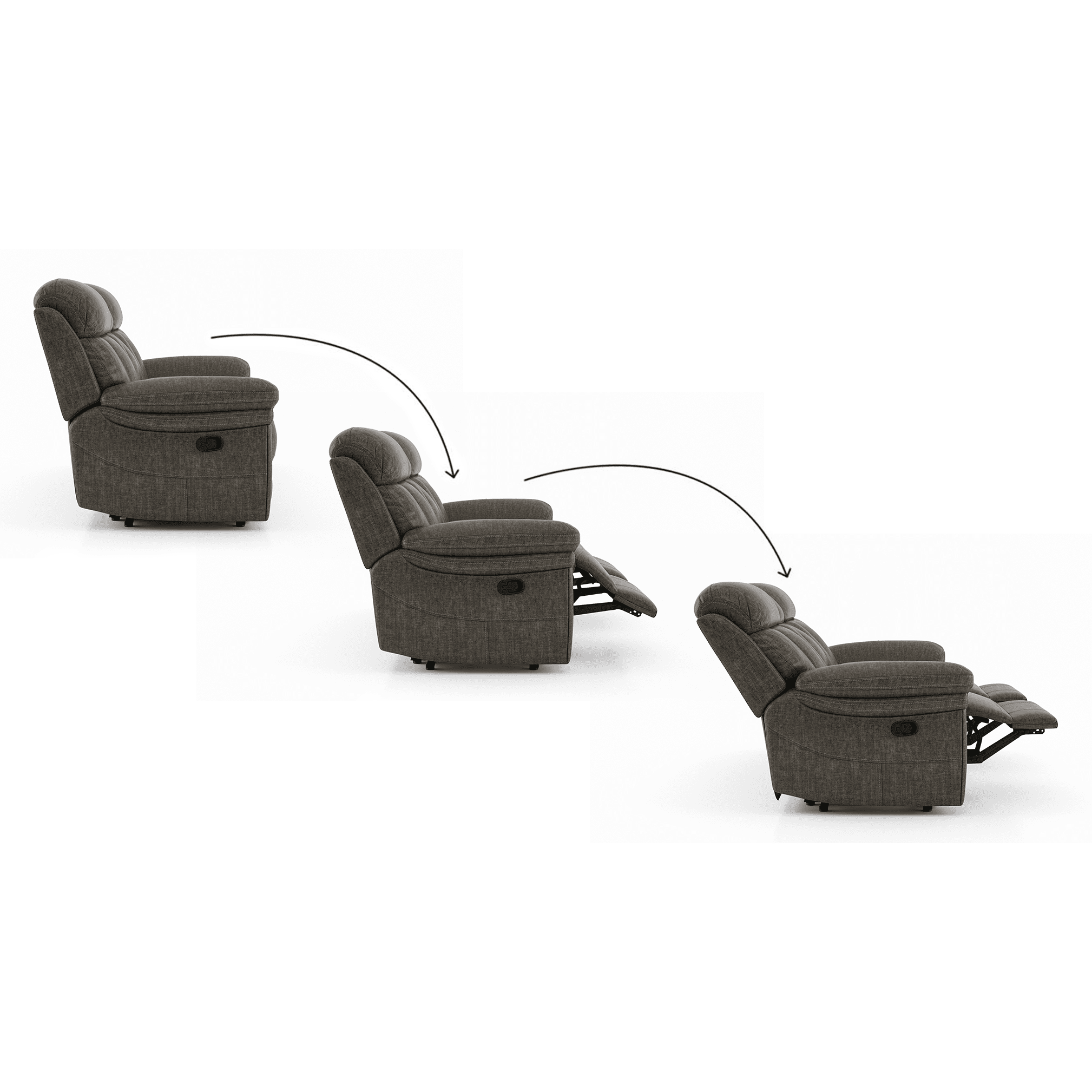 Harris Two Seater Entertainment Recliner Carbon Grey Colour