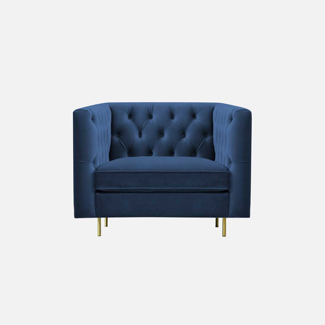 Caraven Fabric Sofa (Navy Blue)