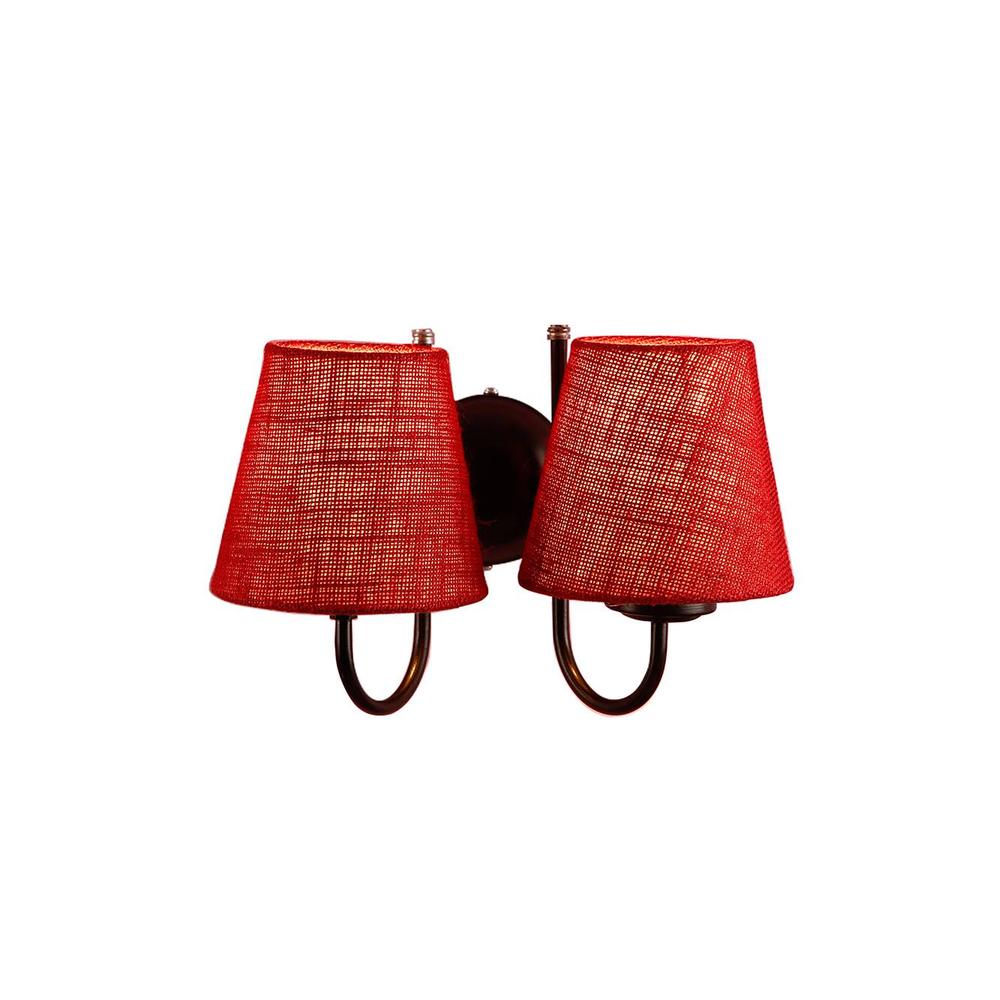 Pelham Maroon Natural Fiber Wall Light