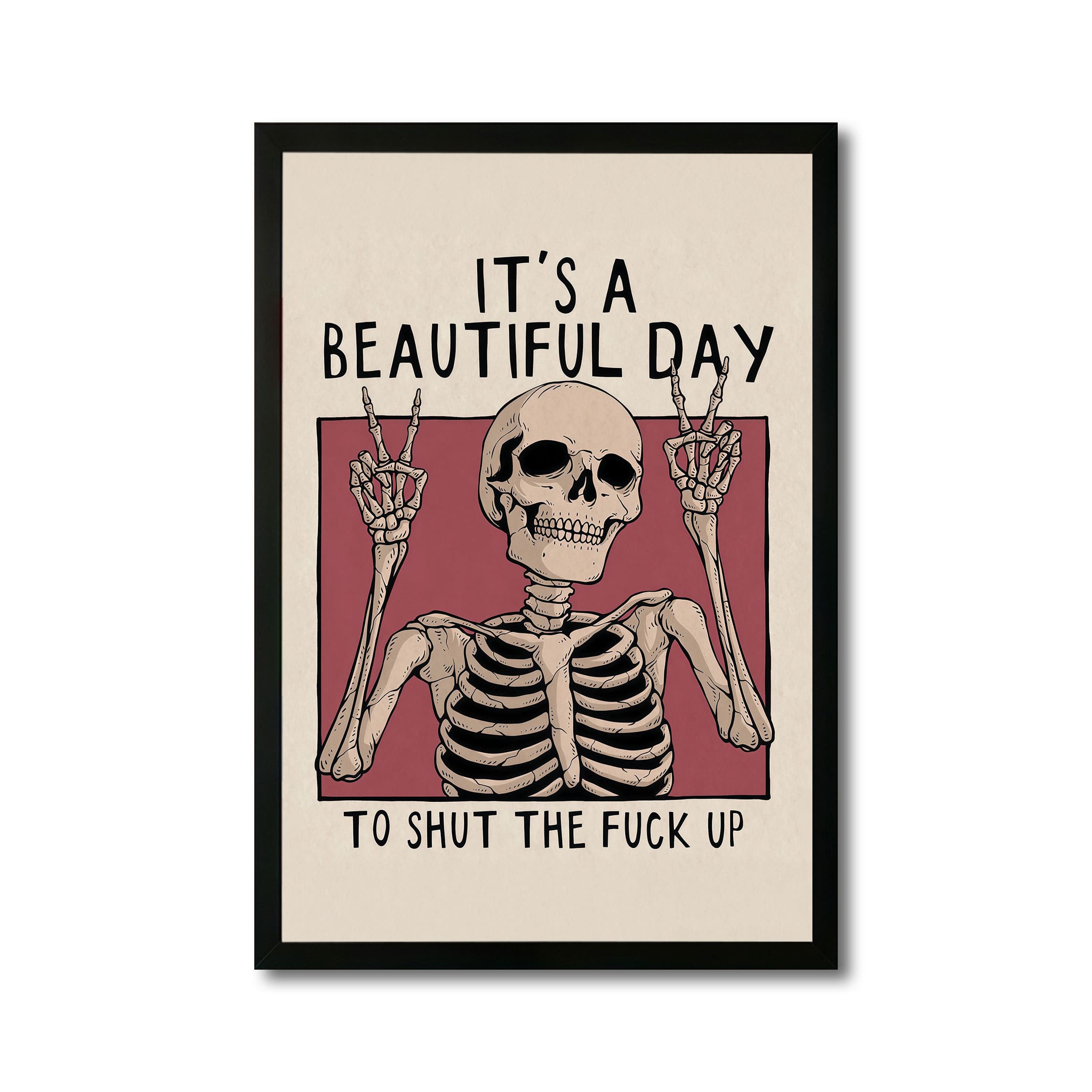 The Castle Decor Beautiful Day Funny Skull Wall Art 8x12 Inch - The Castle Decor