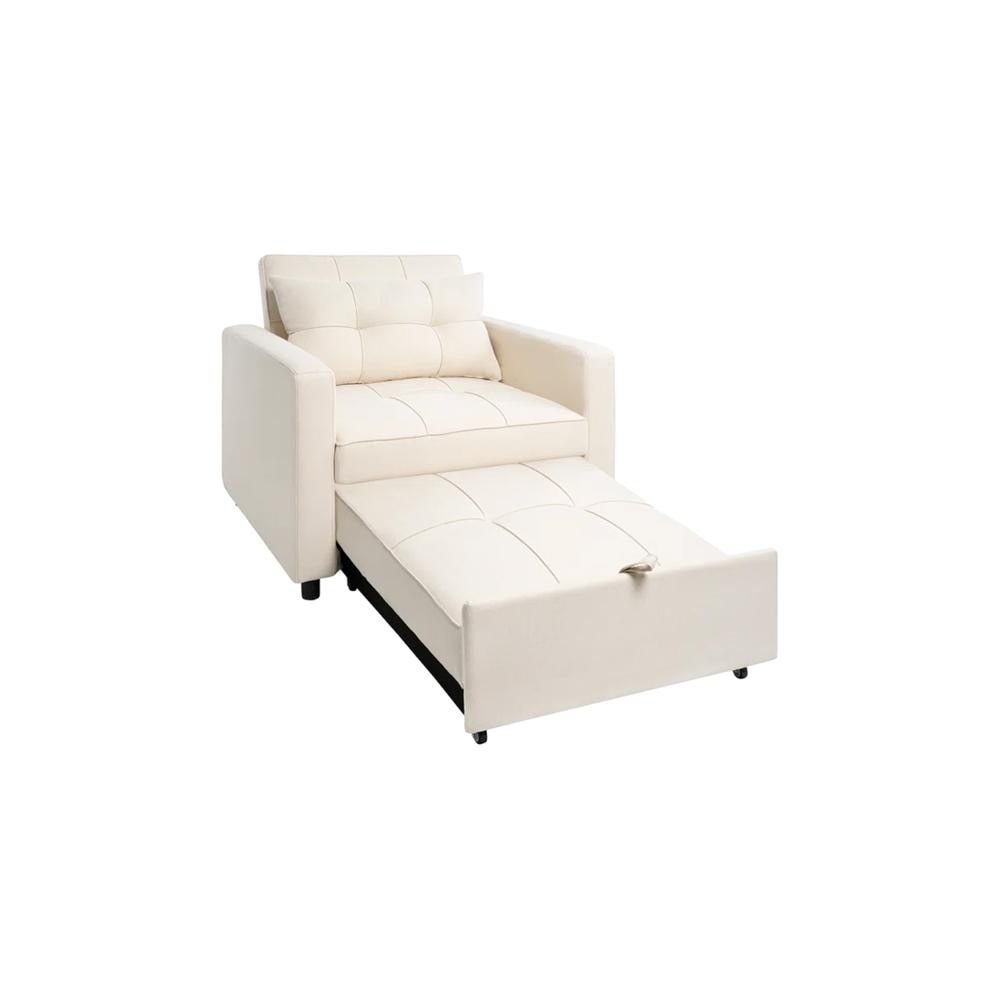 Gilbertson 1 Seater Sofa Cum Bed In Cream Color