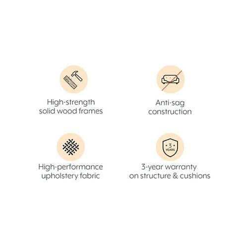 Adelaide Luxe 2 Seater Fabric Sofa in Sandshell Beige Colour