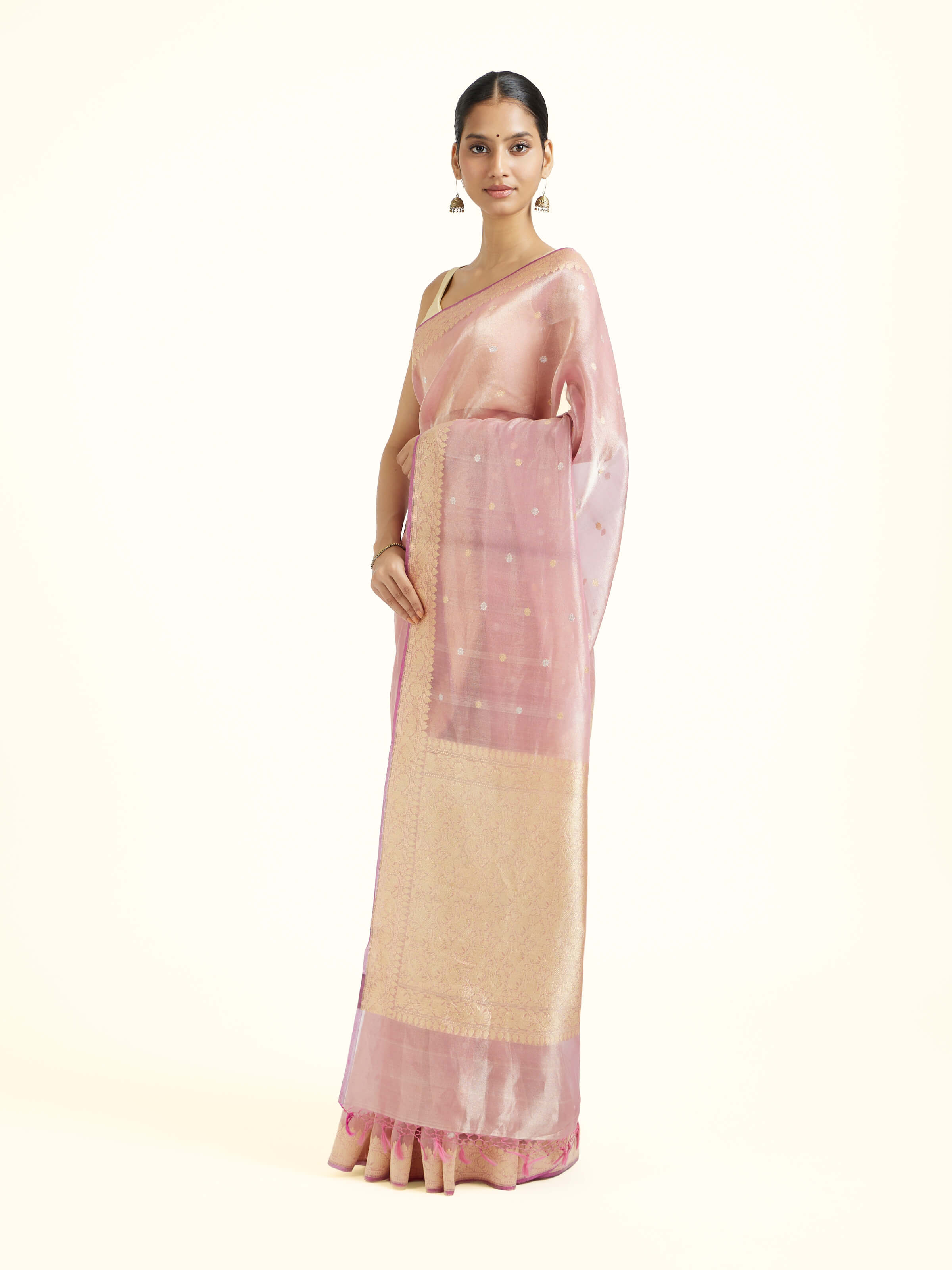 Pink Tissue Silk Banarasi Saree