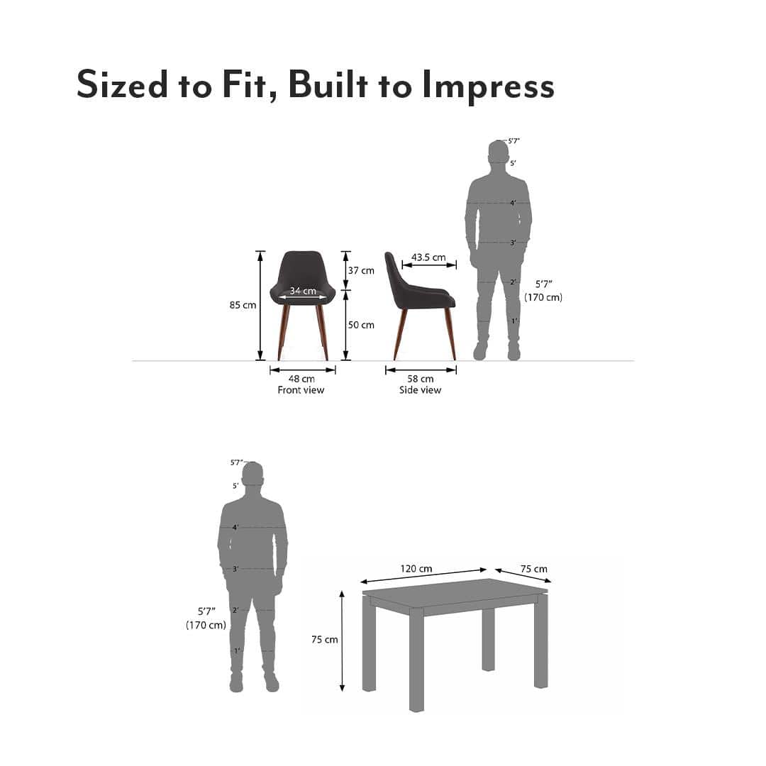 Atlas Solid Wood 4 Seater Dining Table With Rickman Lounge Chairs