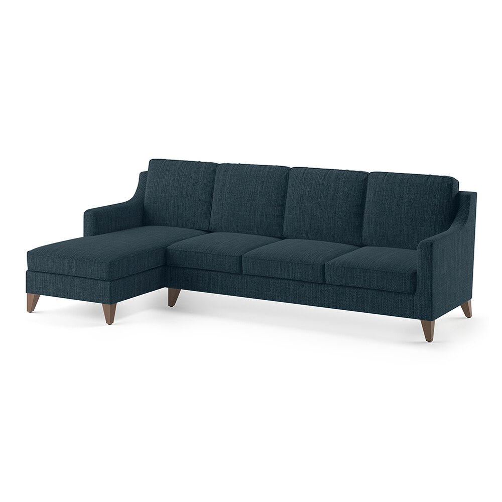 Abbey Sectional Sofa (Colour : Indigo Blue, Cushion : Hard, Seater : Left Aligned 3 Seater + Left Aligned Chaise)