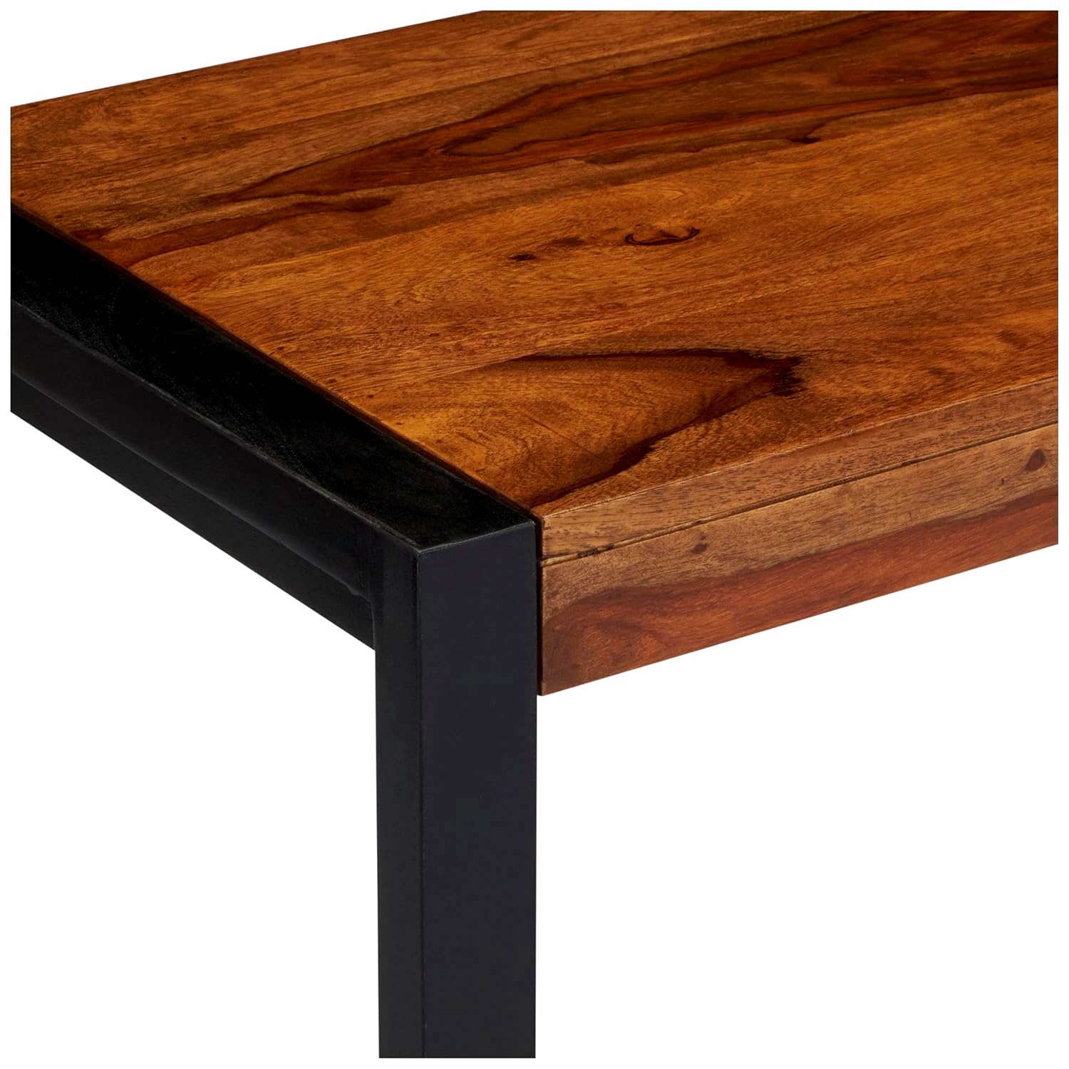 Hamstreet Sheesham Wood Contemporary Rectangle Coffee Table In Natural Teak Finish