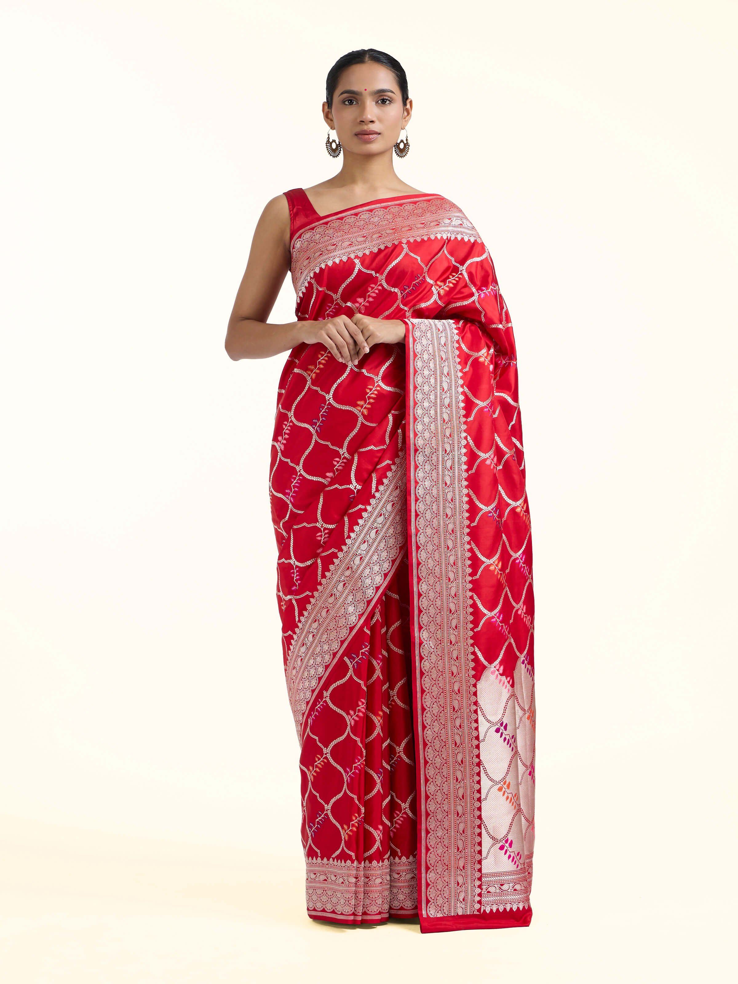 Pink Banarasi Kadhwa Silk Saree