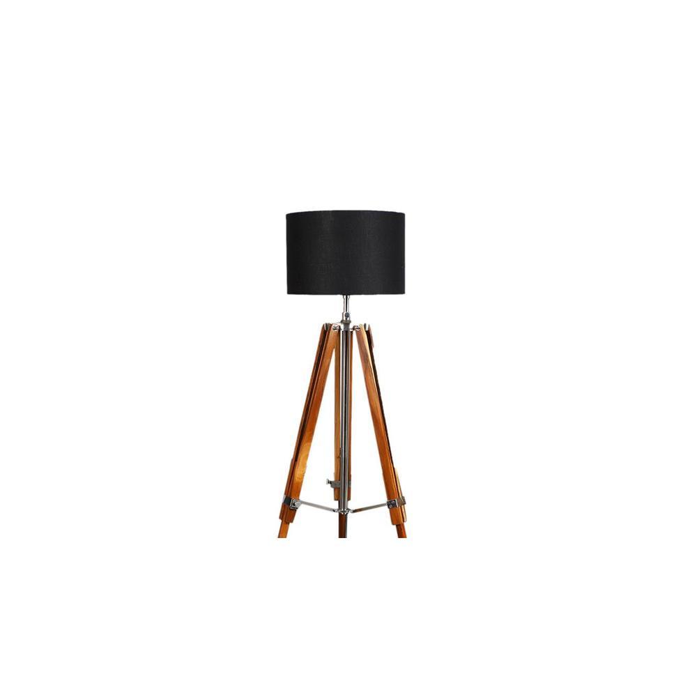Remy Black Cotton Shade Floor Lamp