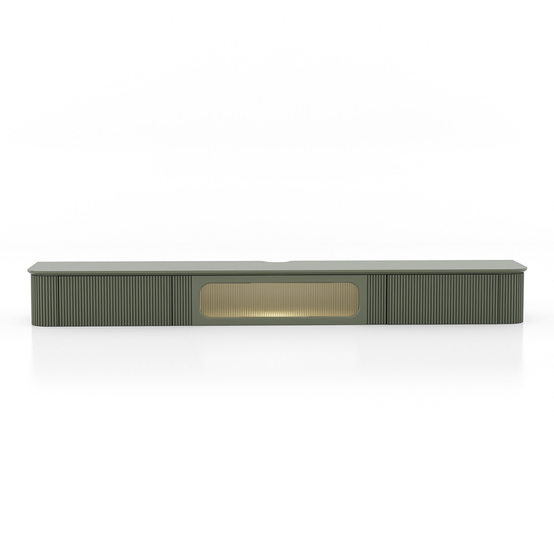 Estella Wall Mounted TV Unit Almond Green Finish