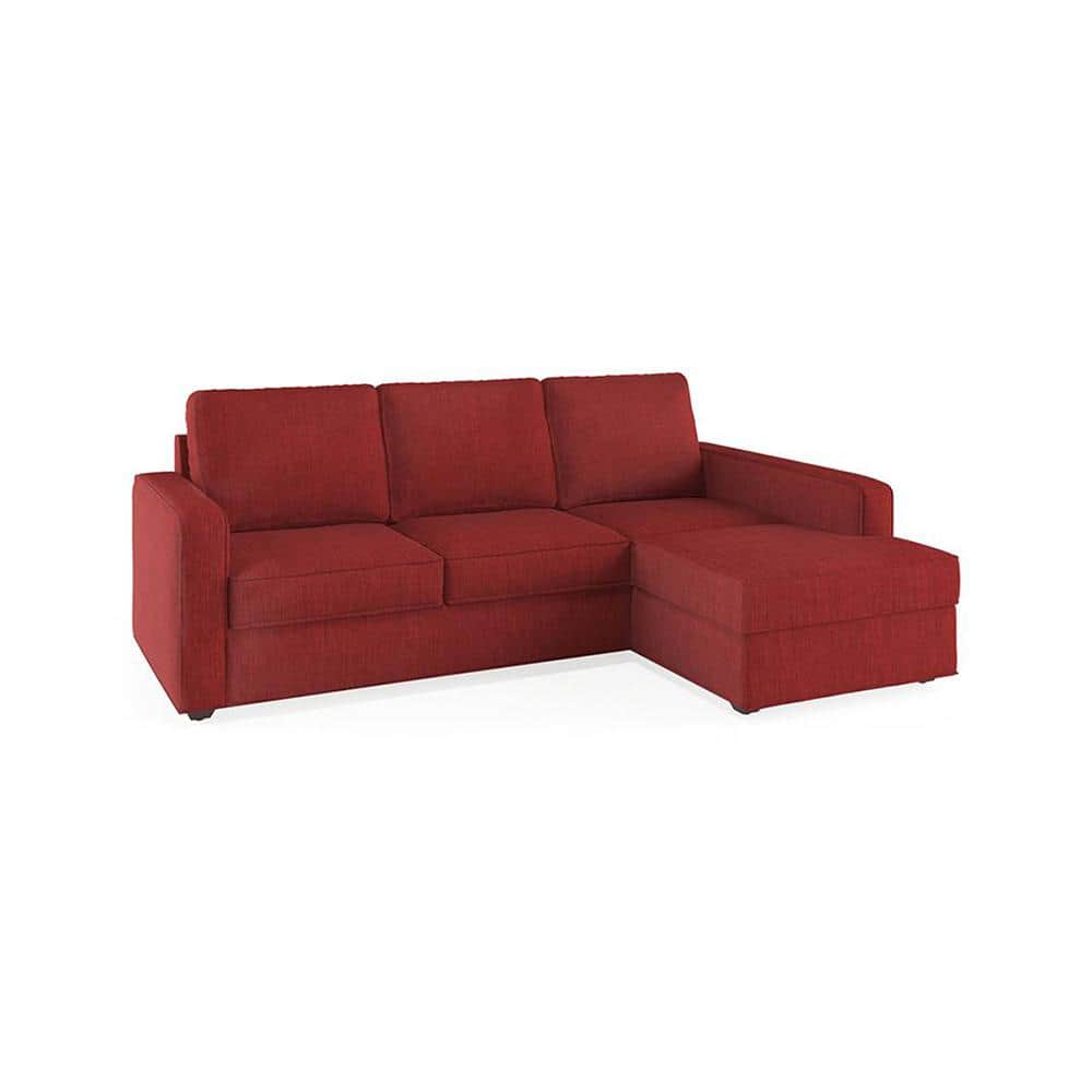 Apollo Sofa (Colour : Salsa Red, Cushion : Hard, Back Type : Regular, Seating Capacity : Right Aligned 2 Seater + Right Aligned Chaise)