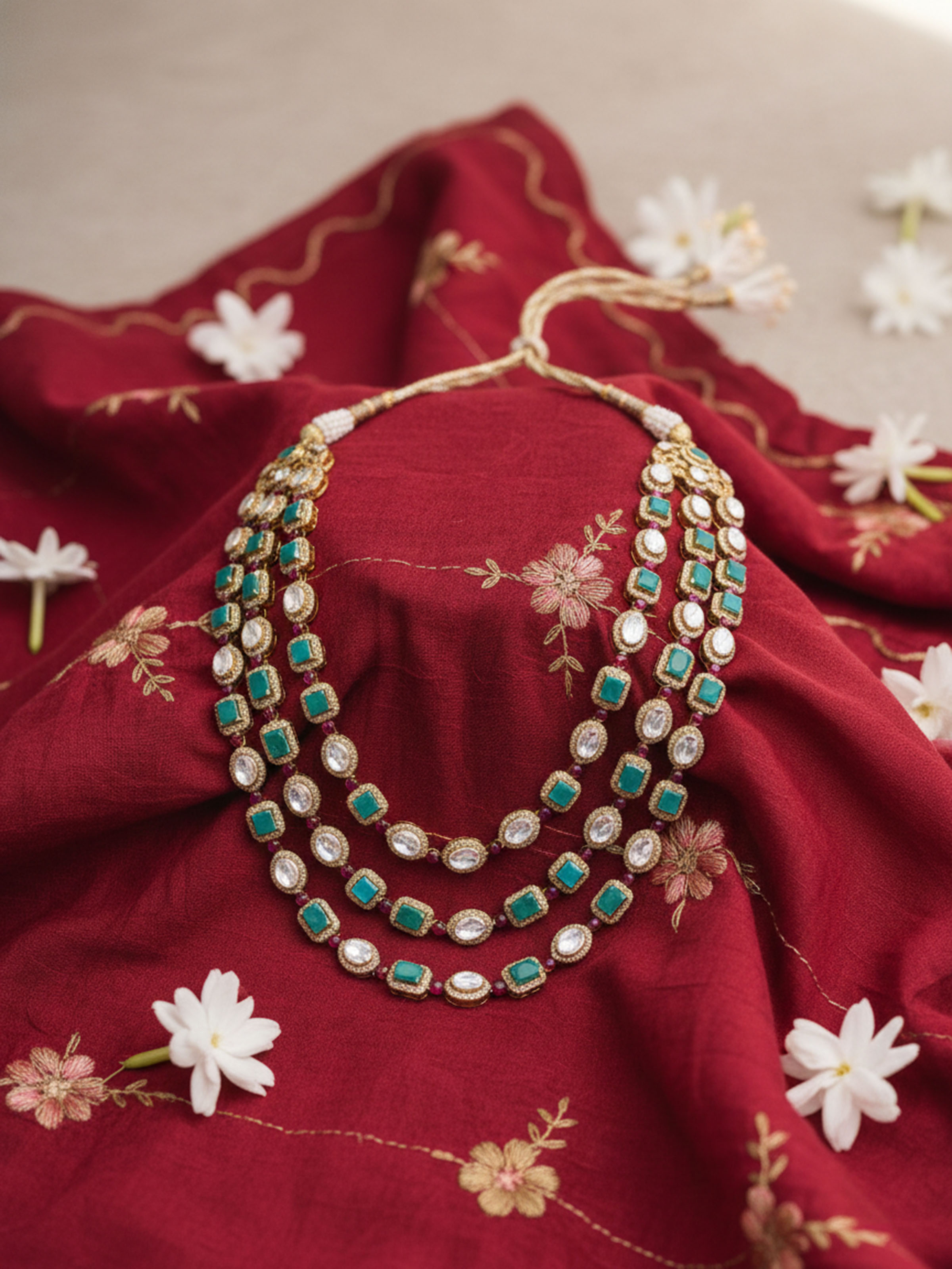 Silver smithing collar necklace worn on neck – Swadesh