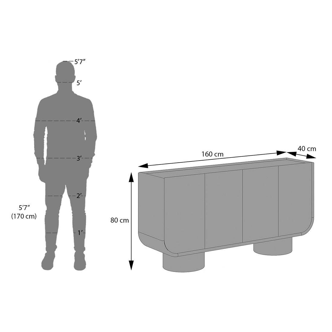 Nura Solid Wood Sideboard In Danish Walnut Finish