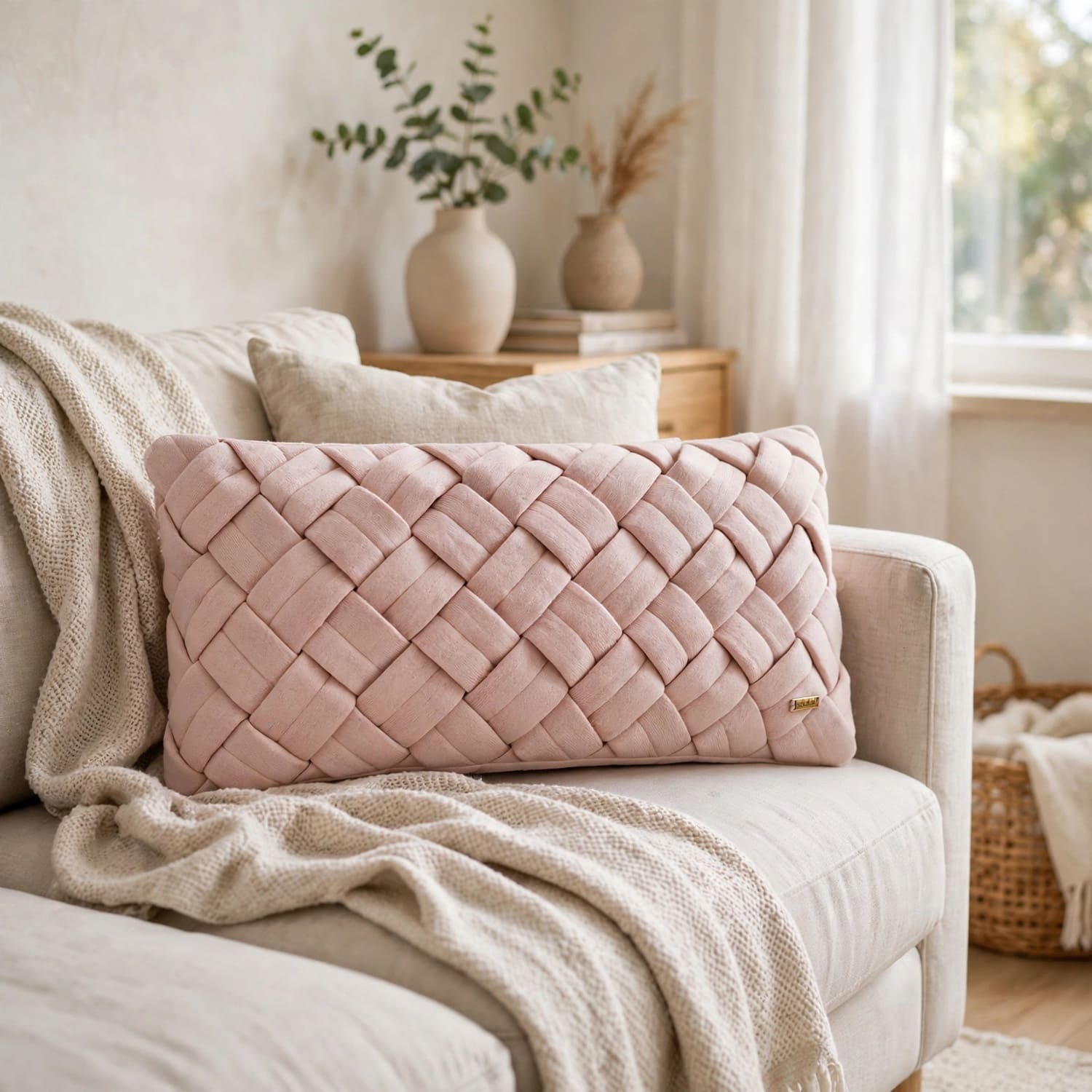 Thames Sepia Rose Decorative Cushion Cover 12 x 20 Inches