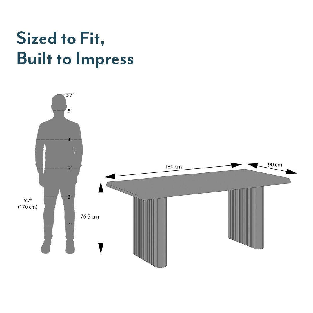 Heston Solid Wood 6 Seater Dining Table